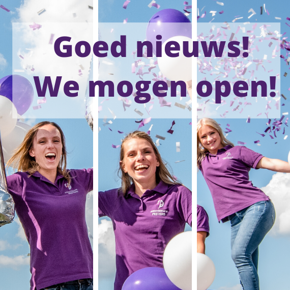 Goed nieuws! We mogen open!